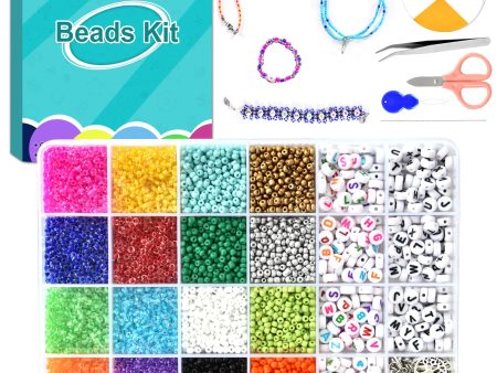 Set de manualidades con cuentas de vidrio multicolores DIY con cuentas de letras para enhebrar y hacer joyas Embalaje Deteriorado Online Sale