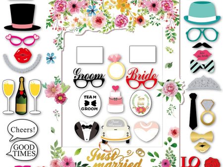 Accesorios de Photobooth para Despedida de Soltera, 38 Piezas de Atrezzo para Fotos de Bodas y Fiestas Embalaje Deteriorado Supply